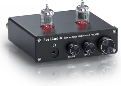 Voorversterker – Hoofdtelefoonversterker - Vacuum Buizen voor MM Draaitafel – Hi-Fi - Ideaal voor Platenspeler - Zwart