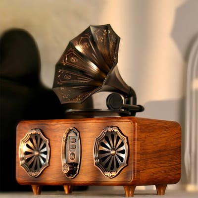 Retro Bluetooth Vintage FM-radio ondersteunt TF-kaart/AUX/USB draagbaar draadloos voor iPhone Android 10W luidspreker Bluetooth 5.4 1800 mAh
