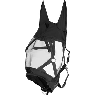 Holland Animal Care Halster met geïntegreerd Vliegenmasker Pony - 55.7 x 36.2 x 14.8 cm - Polyester - Klittenband - Oorbescherming - Zwart