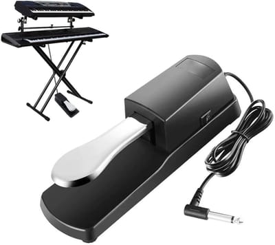 Sustain pedaal - Sustain voetpedaal - Sustain Keyboard pedaal - 6.35 mm Universeel - Met 1,5 meter kabel - Voor e-piano, synthesizer, digitale piano, elektronische keyboards