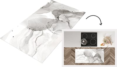 Keukenloper - Loper keuken - Marmer - Grijs - Zwart - 120x60 cm - Keukenloper vinyl
