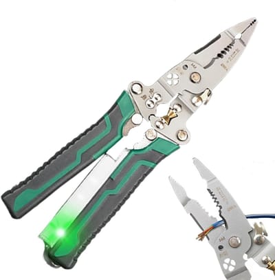 Draadstrippers Kniptang - Kabel Stripper - Elektrisch Onderhoud - Multifunctioneel Ontwerp - 21.5 cm Lengte - Groen