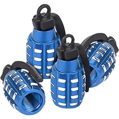 4 stuks aantrekkelijke ventieldop corrosiebestendig roestvrij staal compacte schattige vorm luchtstofkap voor auto blauw