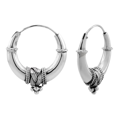 WeLoveSilver - zilveren oorringen - Bali hoops - gevlochten details