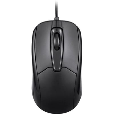 Perixx PERIMICE-209 P Black Muis Kabelgebonden Optisch Zwart 3 Toetsen 1000 dpi PS2-aansluiting