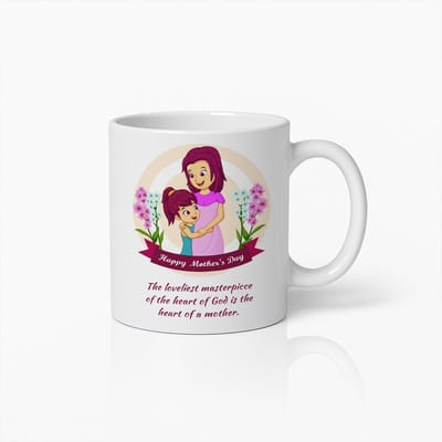 Moederdag Mok 330ml – Happy Mother’s Day Koffiebeker met Quote – Cadeau voor Moeder van Dochter