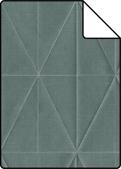 Proefstaal ESTAhome behang origami motief petrolblauw - 26.5 x 21 cm - 148712-S