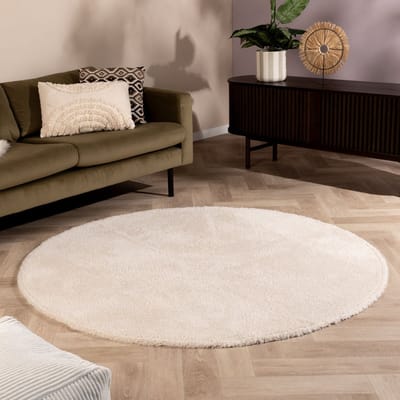 NATURL. Zacht rond vloerkleed - Teddy Creme - Ø 160cm