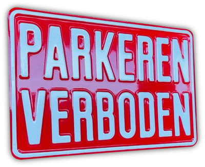 Parkeren Verboden - Vintage - Aluminium Geperst Bord 30x20 cm