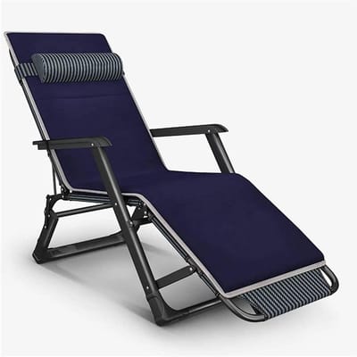 Verstelbare Tuinstoel - Lounge Stoel - Buiten Ontspannen - 10 Posities Voetensteun - 178 cm Lang - Zwart