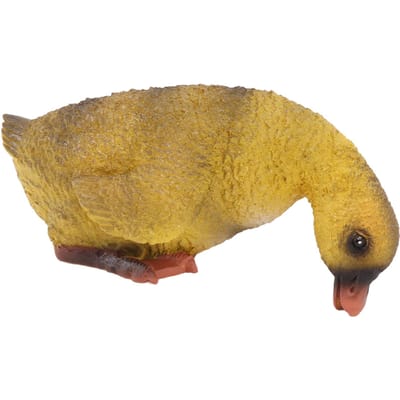 Statue de Canard Mignonne Vive Réaliste Couleur Vive Résine Résistante aux Intempéries Décoration de Cour de Canard pour Ferme Balcon Boire beige