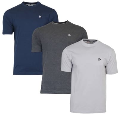 3-Pack Donnay - T-shirt (Vince) - Sportshirt - Heren - Navy/Charcoal/Light Grey (761) - maat L