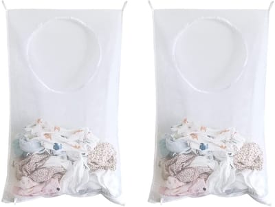 JHUBERS- Wasmand 2 vakken - Wasmand met deksel - Wasmanden - Waszakken - Waszak schoenen - Ruimtebesparend ontwerp