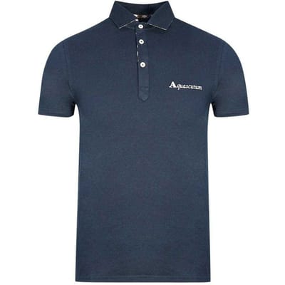 Aquascutum Unisex Volwassen Handtekening Logo Polo Shirt (Marineblauw)