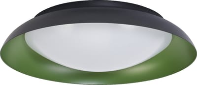 LEDVANCE Orbis Plate LED plafondlamp, zwart-groen, 35W, 1700lm, 3000K, 430mm, 830 vriendelijk warm wit, dimbaar in 3 niveaus door te trappen, IP20 bescherming, inclusief montageschroeven en pluggen