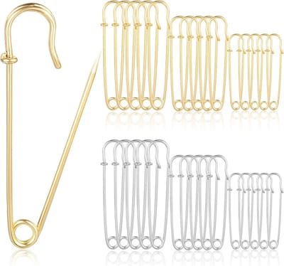 40 Grote Veiligheidsspelden Set in 3 Maten (5cm tot 7.6cm) - Goudkleurig - Robuuste Veiligheidspinnen voor Textiel en Ambachten