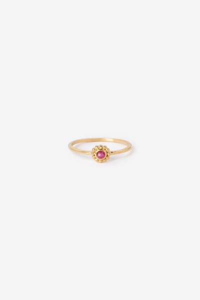 Sissy-Boy - Gold plated ring met ronde steen