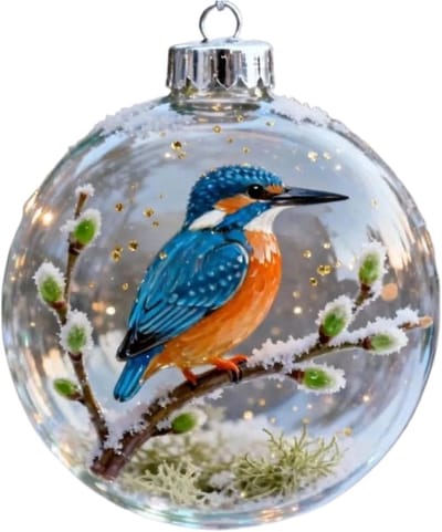 Kerstbal - kerstboom ornament - kerstdecoratie - kerstversiering - 3D - transparant - kolibrie - 8×8×10 cm - herdenkingscadeau - feestelijk, boomhanger - lichtgewicht - cadeau