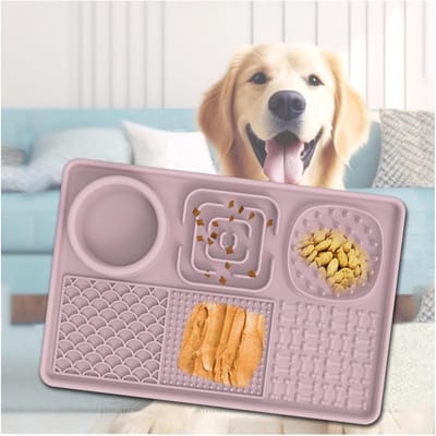 Honden Likmat - Voerbak - Langzaam Eten - Sterke Zuignappen - 31 cm - Roze