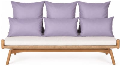 Anna Collection Bank/tuin kussens set - binnen/buiten - 6x stuks - lila paars - In 2 formaten laag/hoog