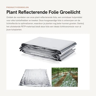 Dailygoods- Reflecterende Folie 210x155cm - PETP-Materiaal - Groeilicht Accessoires - Kweekkas - Tuin - Lichttransmissie - Kweekfolie
