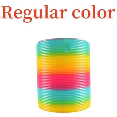 Jouets à Ressort Magiques Colorés Jeux de Société pour Enfants Anneau Magique Anti-Stress Ressort Arc-en-ciel Jeu de Société Cadeaux Créatifs Amusants pour Enfants OneSize