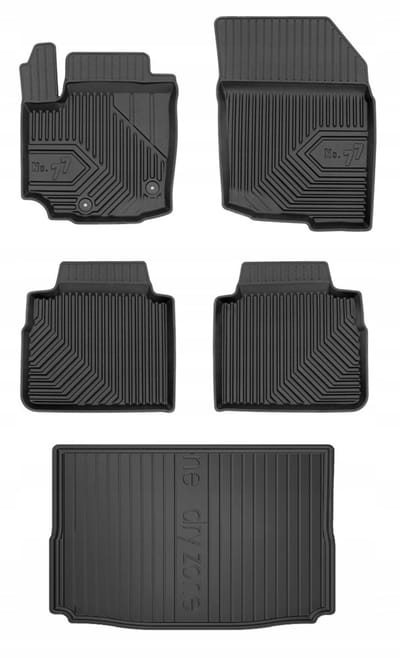 Frogum Voordeelset - Premium Automatenset No.77 + Dry Zone Kofferbakmat - Geschikt voor Suzuki SX4 S-Cross (vanaf 2019) - Facelift - Hoge laadvloer - Zwart