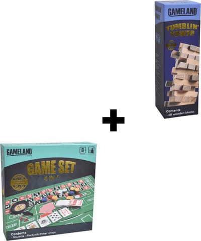 Combi Set Tumblin' Tower / 4 in 1 Casino Set