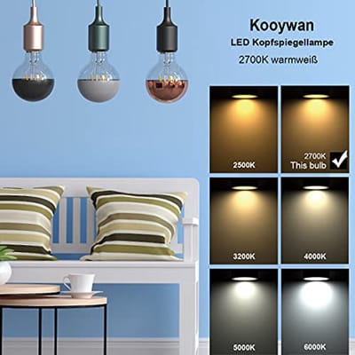 LED Kopspiegel Lamp 6W E27 G95 Dimbare Warme Gloeilamp 2st