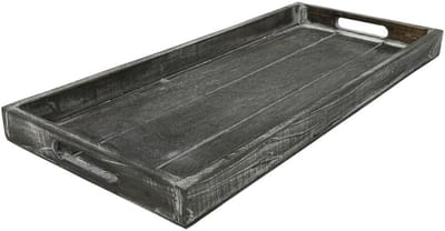 Countryfield dienblad houten serveertray grey-wash 21x48cm rechthoek.