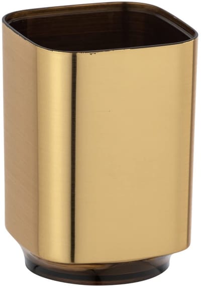 Tandenborstelbeker - Glamoureus design - 1 stuk - Goud - Kunststof - 7x10x7 cm