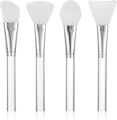 Set van 4 siliconen gezichtsmaskerkwasten voor huidverzorging, applicator voor moddermaskers en oogmaskers