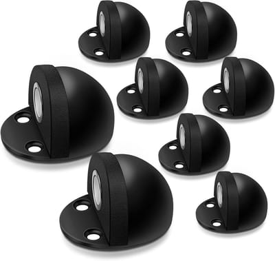 Magnetische deurstop - Deurvanger houder - Deur open houden - Verbeterde lange slagplaat - 8 stuks - Zwart