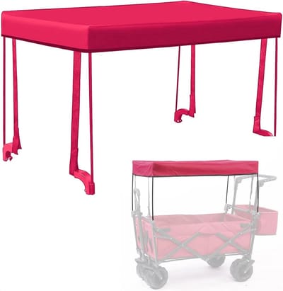 Luifel voor Tuinwagen - Kar Afdekking - Buitenactiviteiten Beschermen - Waterafstotend Oxford Doek - 90x47x51cm - Rood