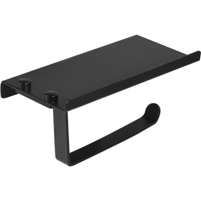 Ruimte Aluminium Toilet Badkamer Papierhouder Telefoonplank Wandmontage Accessoires Zwarte Kleur black
