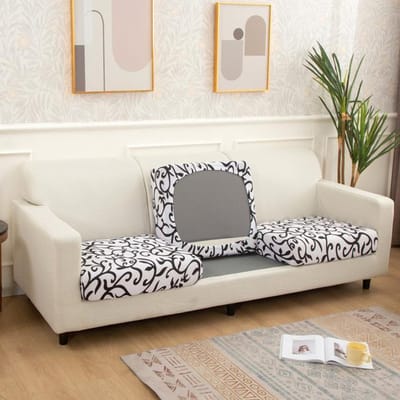 1/2/3/4 zits bank zitkussenhoes voor woonkamer huisdieren kindermeubilair afdrukken stretch wasbaar afneembare stoelbekleding Normal Size (S)-1pc gray