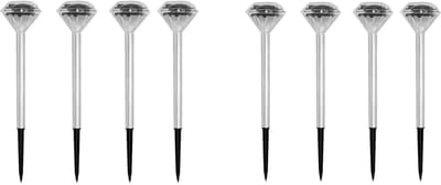 Luxaliving Solar tuinverlichting op zonne energie tuinfakkels Set 8 stuks- Led-verlichting zonne-energie- 8 x 8 x 34 cm