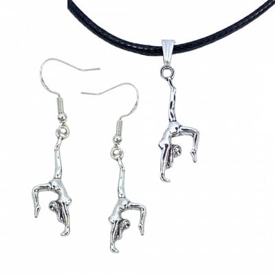 Set - Zilver- Tik Tak -ketting met oorbellen- turnen- Charme Bijoux