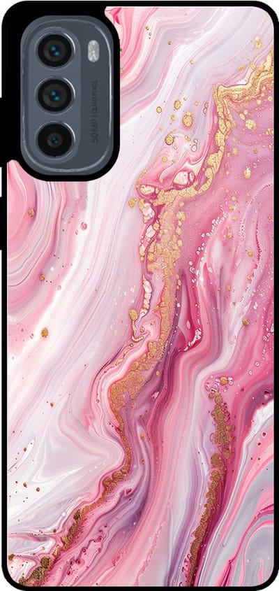 Smartphonica Telefoonhoesje Geschikt voor Motorola Moto G62 5G met marmer opdruk - TPU backcover case marble design - Roze geschikt voor Motorola Moto G62 5G