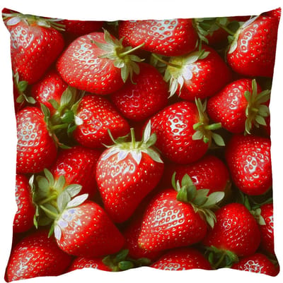 Sierkussens - Kussentjes Woonkamer - 50x50 cm - Aardbei - Fruit - Rood