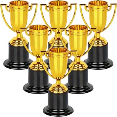 Trofee Bekers - Mini Prijzen - Sportevenementen Belonen - Fijne Afwerking - 6 Stuks - Goud