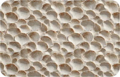 WC mat 80x50 cm - Antislip - Schelpen - Waaiervorm - Wit - Toiletmat - Vloermat - Douchemat - Toilet tapijt - Toiletmatten
