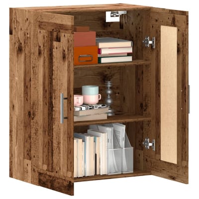 vidaXL - Wandkast - 69,5x34x90 - cm - bewerkt - hout - oud - houtkleurig