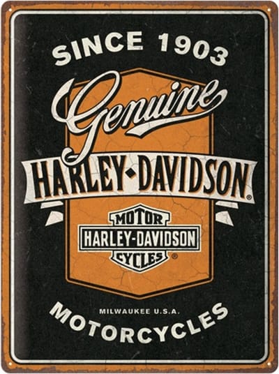 Metalen Bord 30 x 40 cm Harley-Davidson - Genuine Motorcycles Strik