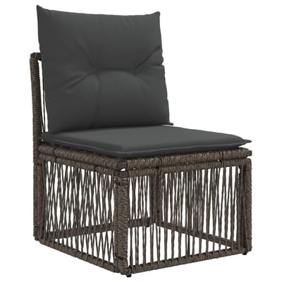vidaXL - Tuinbank - Set - 14 - st - Grijs - en - Donkergrijs - poly - rattan