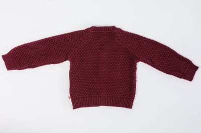 MXM Baby vest- Bordeaux- Katoen- Knoop sluiting- V-hals- Maat 74