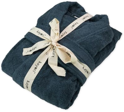 Kayori Fusai Badjas - Unisex - Biologisch Katoen - Denim - S - Lang