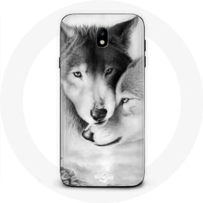 Samsung Galaxy J3 2017 hoesje Wolf Duo dieren