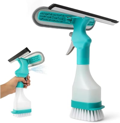 Raamwisser met sproeifunctie - Raamreiniger set - Ramen schoonmaken - 4-in-1 functie - 282 cm - Blauw