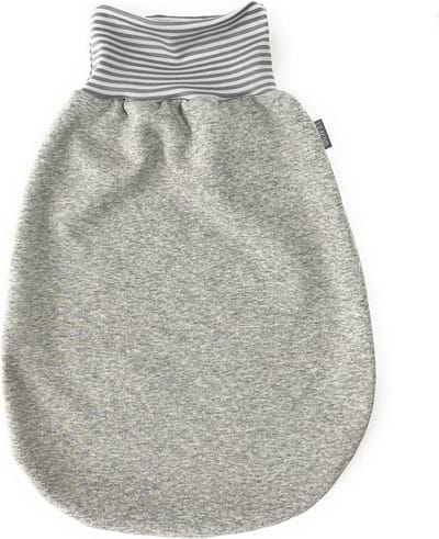 Slaapzak Baby - Trappelzak Inbaker - Comfortabele Nachtrust - Jersey Fleece Binnenkant - 48 cm - Grijs Met Sterren